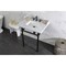 Kingston Brass 30 Carrara Marble Console Sink with Brass Legs, Marble WhiteMatte Black LMS30MBSQ0 - alternate 6